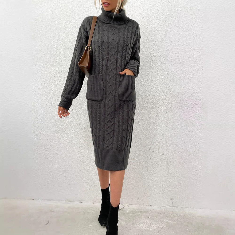 Forever 21 Fall Winter Chunky Knit Diamond Pattern Sweater Dress